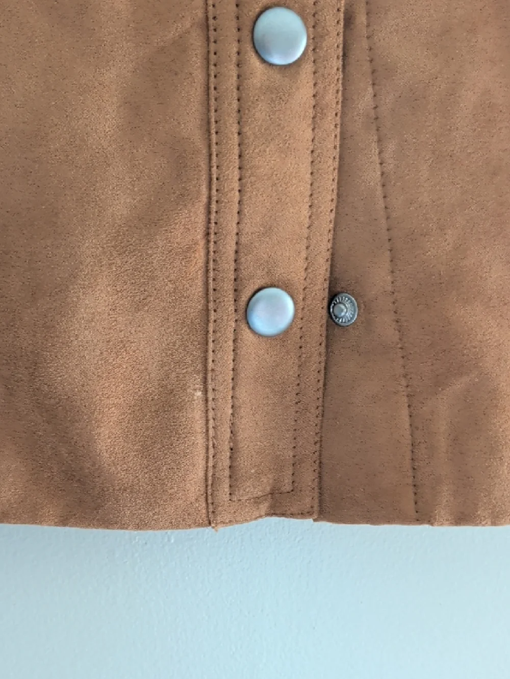 Divided H&M Camel Faux Suede Mini Skirt | Snap Front | A-Line | Size 8